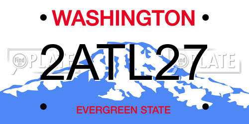 2ATL27 Washington License Plate