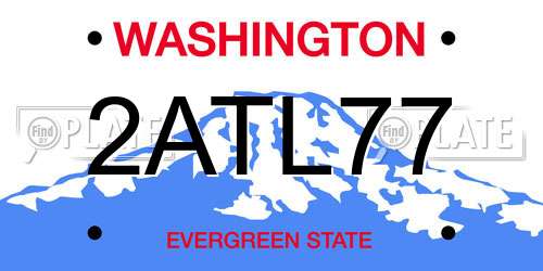 2ATL77 Washington License Plate