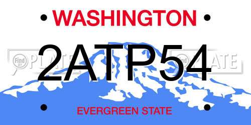 2ATP54 Washington License Plate