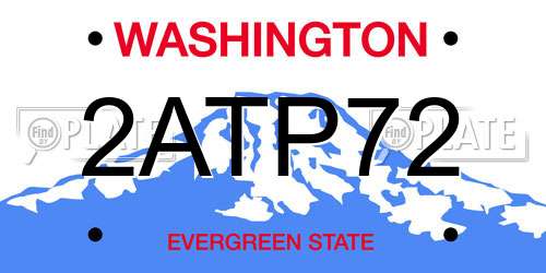 2ATP72 Washington License Plate