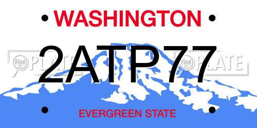 2ATP77 Washington License Plate