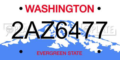 2AZ6477 Washington License Plate