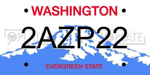 2AZP22 Washington License Plate