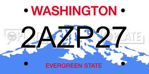2AZP27 Washington License Plate