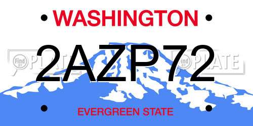 2AZP72 Washington License Plate