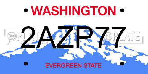 2AZP77 Washington License Plate
