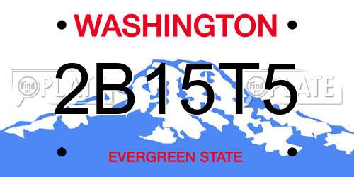 2B15T5 Washington License Plate