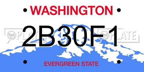 2B30F1 Washington License Plate