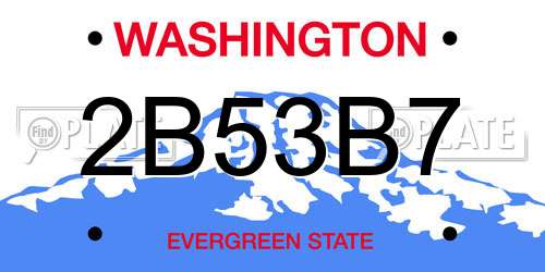 2B53B7 Washington License Plate