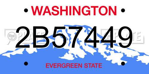 2B57449 Washington License Plate