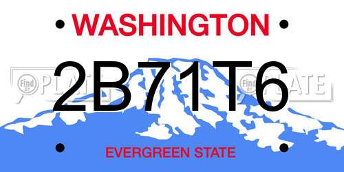 2B71T6 Washington License Plate