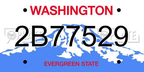 2B77529 Washington License Plate