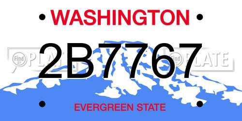 2B7767 Washington License Plate