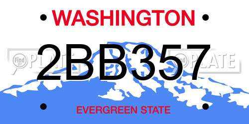 2BB357 Washington License Plate