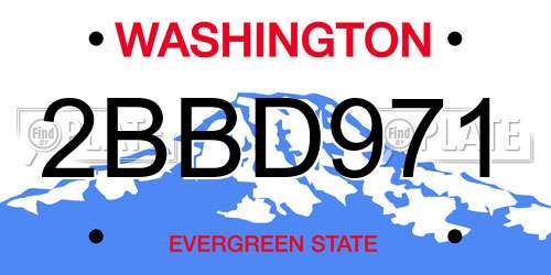 2BBD971 Washington License Plate