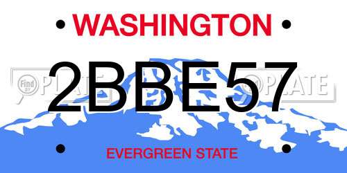 2BBE57 Washington License Plate