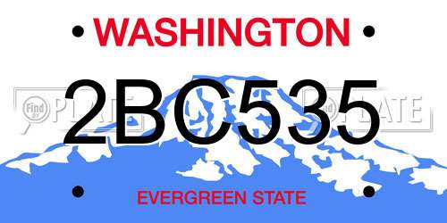 2BC535 Washington License Plate