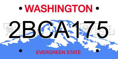 2BCA175 Washington License Plate