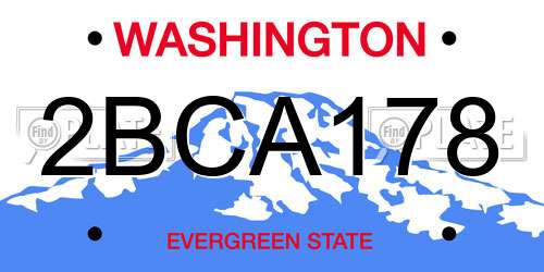 2BCA178 Washington License Plate