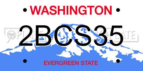 2BCS35 Washington License Plate