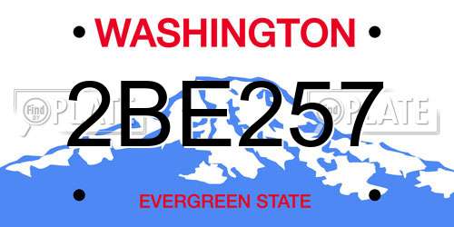 2BE257 Washington License Plate