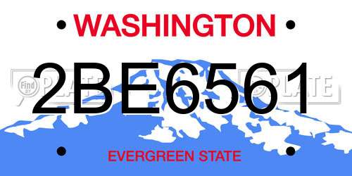 2BE6561 Washington License Plate