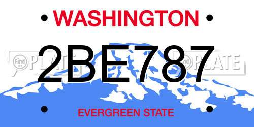 2BE787 Washington License Plate