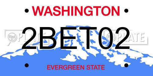 2BET02 Washington License Plate