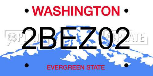 2BEZ02 Washington License Plate
