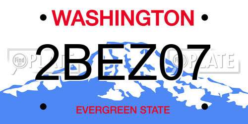 2BEZ07 Washington License Plate