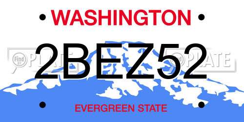 2BEZ52 Washington License Plate