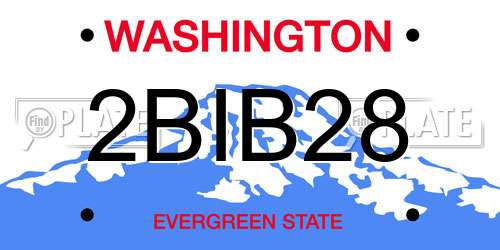 2BIB28 Washington License Plate