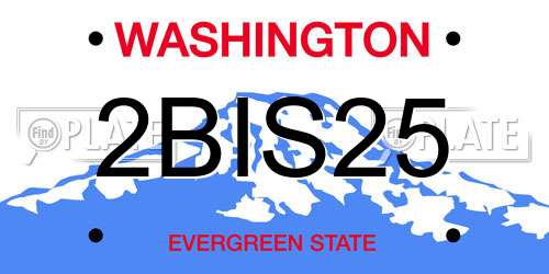 2BIS25 Washington License Plate