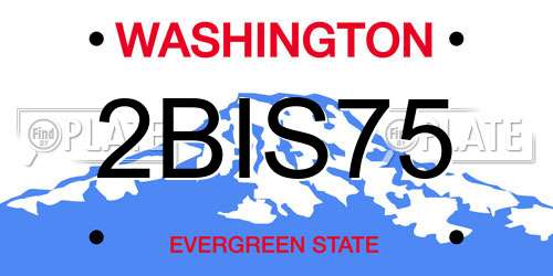 2BIS75 Washington License Plate