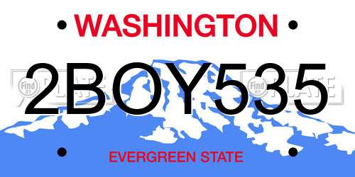 2BOY535 Washington License Plate