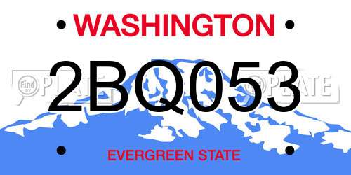 2BQ053 Washington License Plate