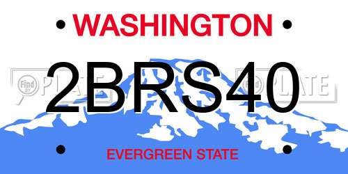2BRS40 Washington License Plate