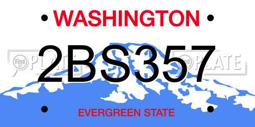 2BS357 Washington License Plate