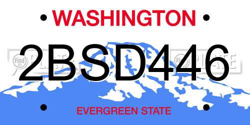 2BSD446 Washington License Plate