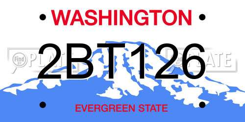 2BT126 Washington License Plate