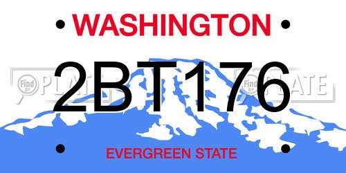 2BT176 Washington License Plate