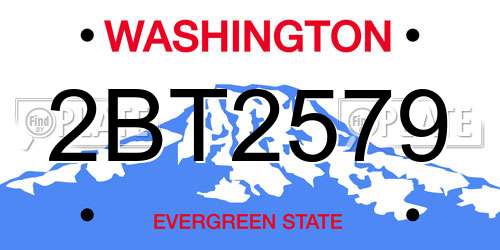 2BT2579 Washington License Plate