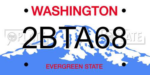 2BTA68 Washington License Plate