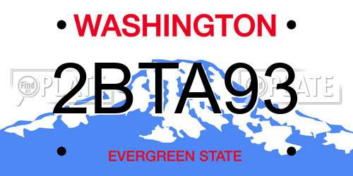 2BTA93 Washington License Plate