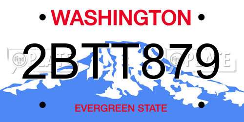 2BTT879 Washington License Plate