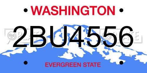 2BU4556 Washington License Plate