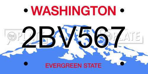 2BV567 Washington License Plate