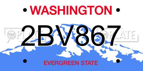 2BV867 Washington License Plate