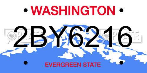 2BY6216 Washington License Plate