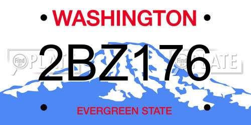 2BZ176 Washington License Plate